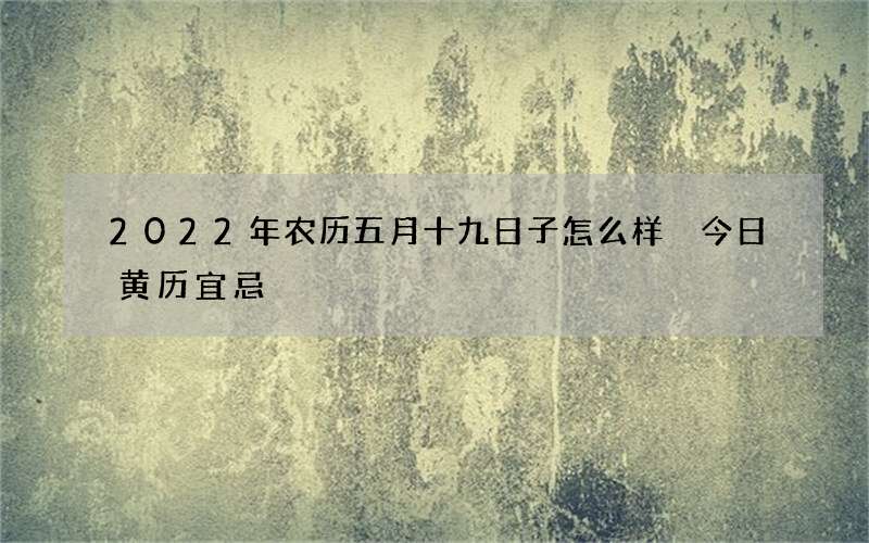 2022年农历五月十九日子怎么样 今日黄历宜忌